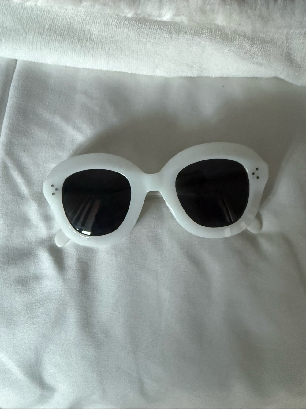 Celine White Sunglasses with Black Lenses